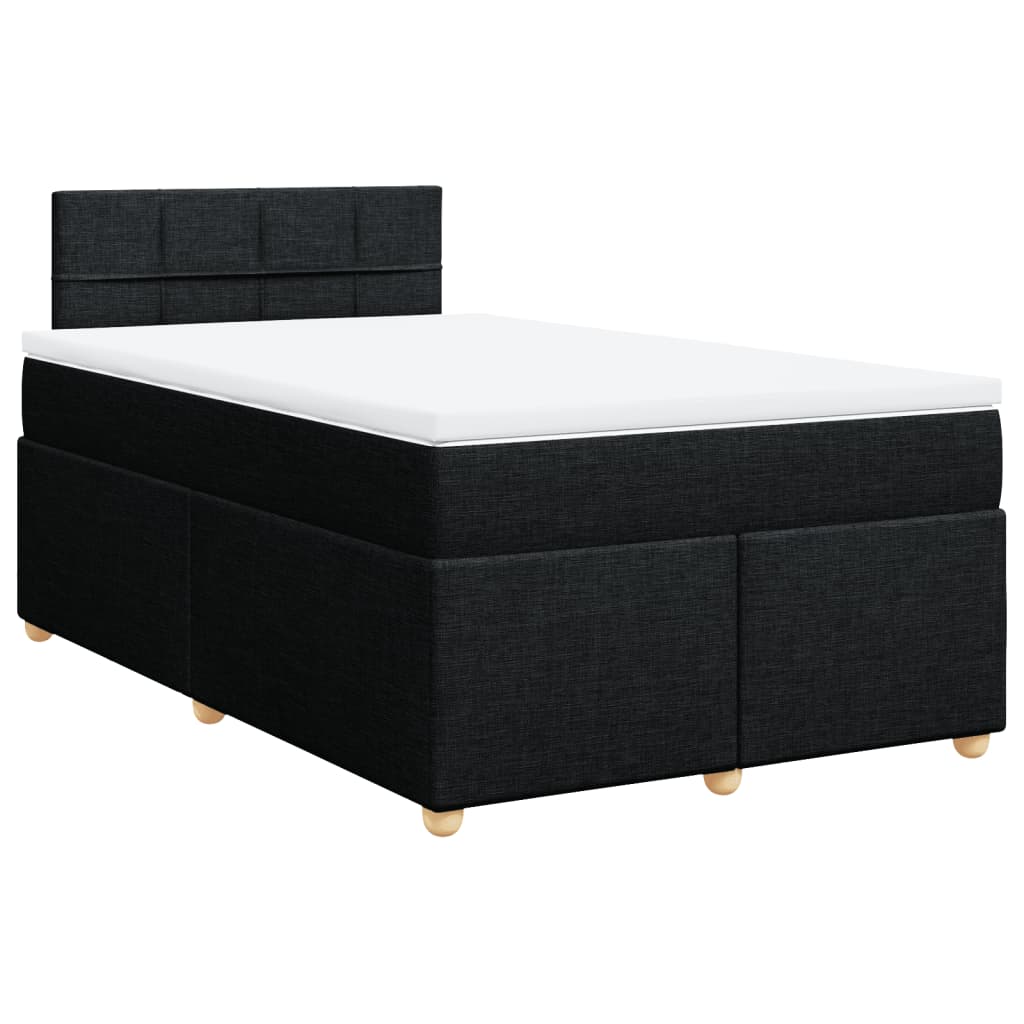 Κρεβάτι Boxspring με Στρώμα Μαύρο 120x190 εκ. Υφασμάτινο - Pakobazaar