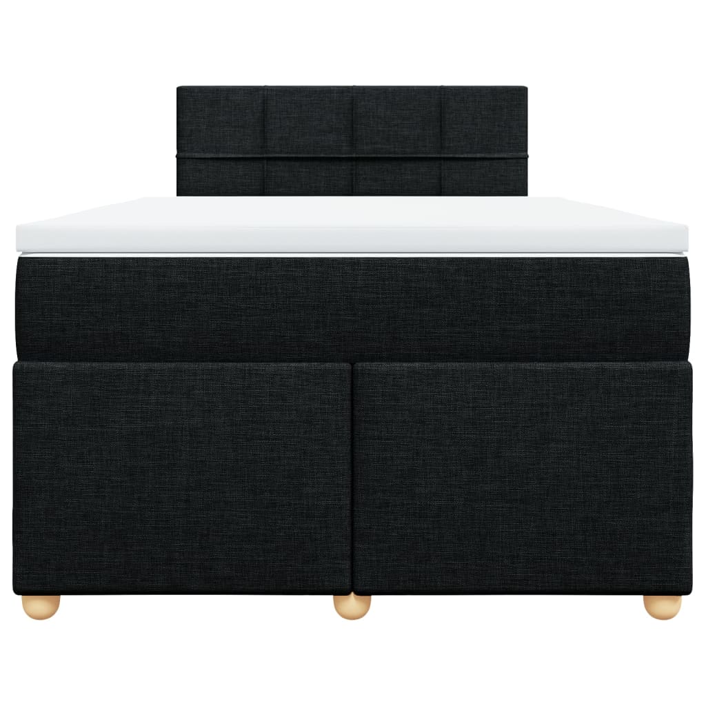 Κρεβάτι Boxspring με Στρώμα Μαύρο 120x190 εκ. Υφασμάτινο - Pakobazaar