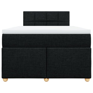 Κρεβάτι Boxspring με Στρώμα Μαύρο 120x190 εκ. Υφασμάτινο - Pakobazaar