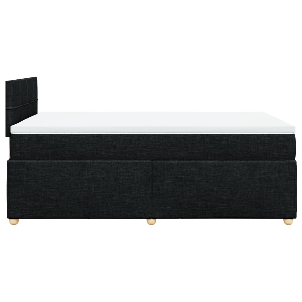 Κρεβάτι Boxspring με Στρώμα Μαύρο 120x190 εκ. Υφασμάτινο - Pakobazaar