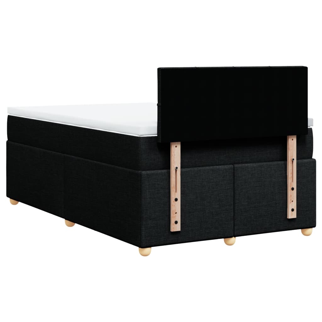 Κρεβάτι Boxspring με Στρώμα Μαύρο 120x190 εκ. Υφασμάτινο - Pakobazaar
