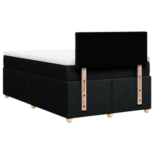 Κρεβάτι Boxspring με Στρώμα Μαύρο 120x190 εκ. Υφασμάτινο - Pakobazaar