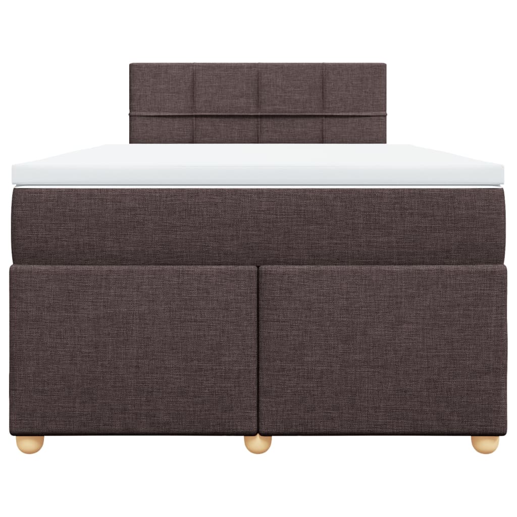 Κρεβάτι Boxspring με Στρώμα Σκούρο Καφέ 120x190 εκ Υφασμάτινο