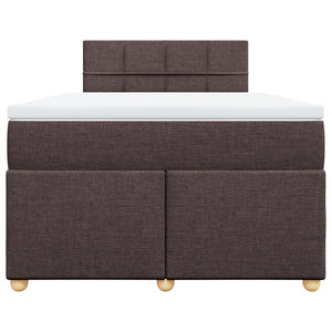 Κρεβάτι Boxspring με Στρώμα Σκούρο Καφέ 120x190 εκ Υφασμάτινο