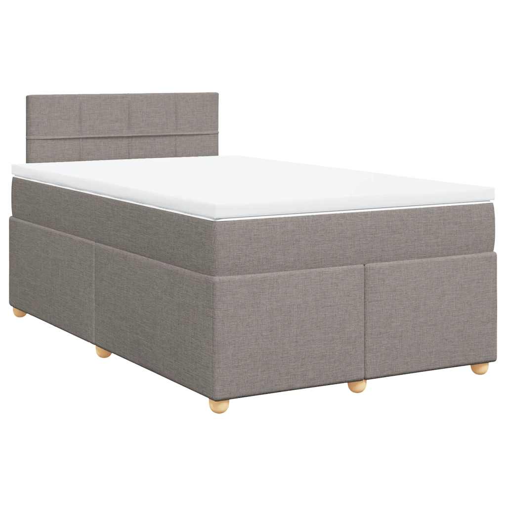 Κρεβάτι Boxspring με Στρώμα Taupe 120x190 εκ. Υφασμάτινο