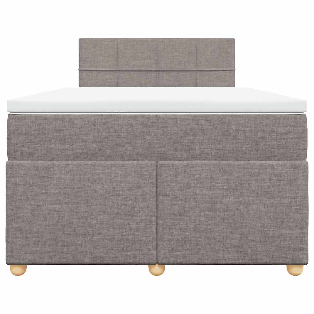 Κρεβάτι Boxspring με Στρώμα Taupe 120x190 εκ. Υφασμάτινο