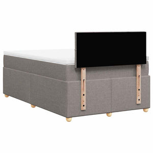 Κρεβάτι Boxspring με Στρώμα Taupe 120x190 εκ. Υφασμάτινο