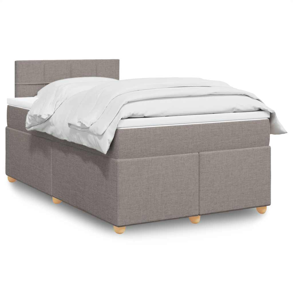Κρεβάτι Boxspring με Στρώμα Taupe 120x190 εκ. Υφασμάτινο