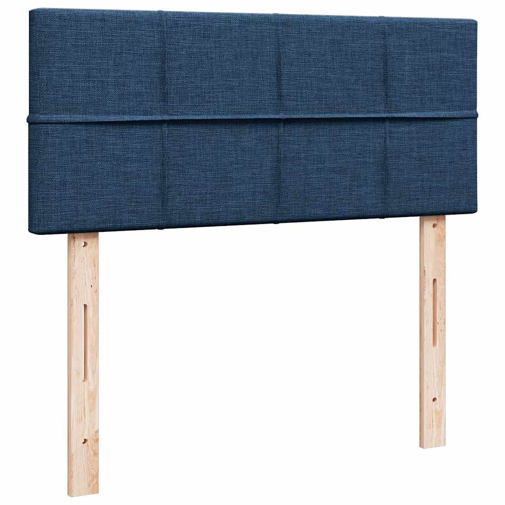 Κρεβάτι Boxspring με Στρώμα Μπλε 120x190 εκ. Υφασμάτινο