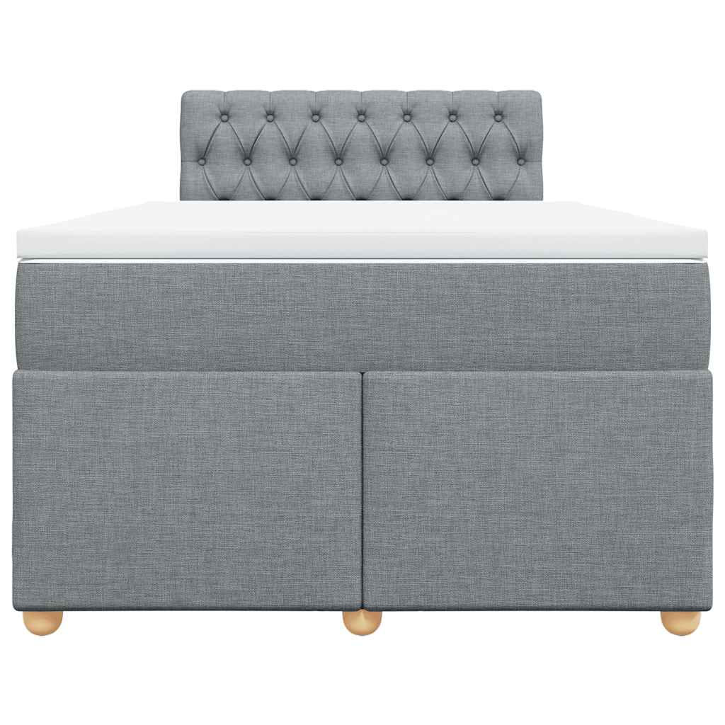 Κρεβάτι Boxspring με Στρώμα Ανοιχτό Γκρι 120x190 εκ. Υφασμάτινο - Pakobazaar
