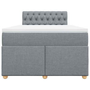 Κρεβάτι Boxspring με Στρώμα Ανοιχτό Γκρι 120x190 εκ. Υφασμάτινο - Pakobazaar