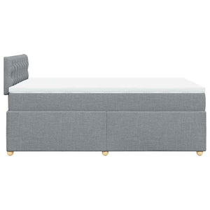 Κρεβάτι Boxspring με Στρώμα Ανοιχτό Γκρι 120x190 εκ. Υφασμάτινο - Pakobazaar