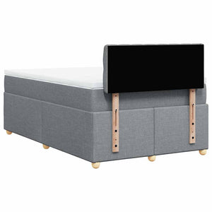 Κρεβάτι Boxspring με Στρώμα Ανοιχτό Γκρι 120x190 εκ. Υφασμάτινο - Pakobazaar