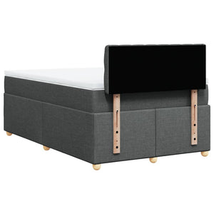 Κρεβάτι Boxspring με Στρώμα Σκούρο Γκρι 120x190 εκ Υφασμάτινο - Pakobazaar