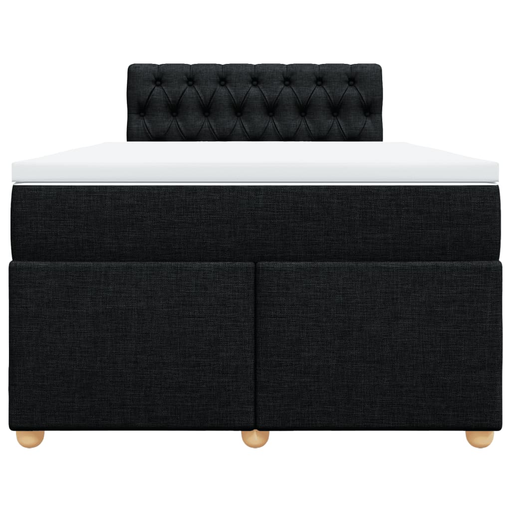 Κρεβάτι Boxspring με Στρώμα Μαύρο 120x190 εκ. Υφασμάτινο - Pakobazaar