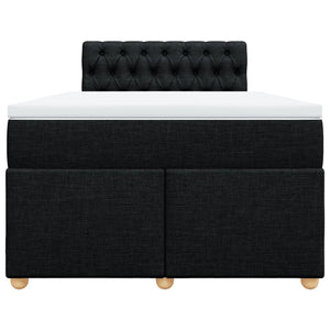 Κρεβάτι Boxspring με Στρώμα Μαύρο 120x190 εκ. Υφασμάτινο - Pakobazaar