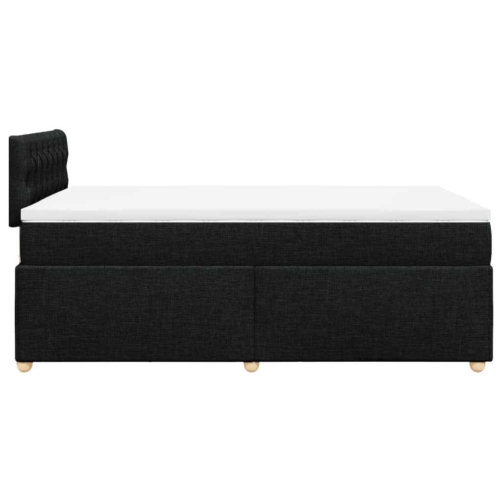 Κρεβάτι Boxspring με Στρώμα Μαύρο 120x190 εκ. Υφασμάτινο - Pakobazaar