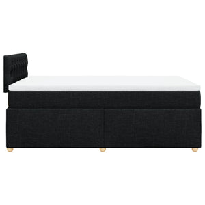 Κρεβάτι Boxspring με Στρώμα Μαύρο 120x190 εκ. Υφασμάτινο - Pakobazaar