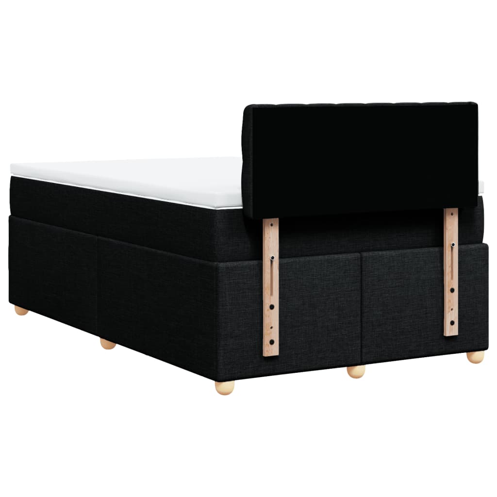 Κρεβάτι Boxspring με Στρώμα Μαύρο 120x190 εκ. Υφασμάτινο - Pakobazaar