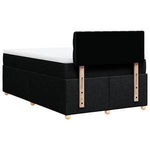 Κρεβάτι Boxspring με Στρώμα Μαύρο 120x190 εκ. Υφασμάτινο - Pakobazaar