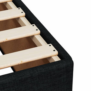 Κρεβάτι Boxspring με Στρώμα Μαύρο 120x190 εκ. Υφασμάτινο - Pakobazaar