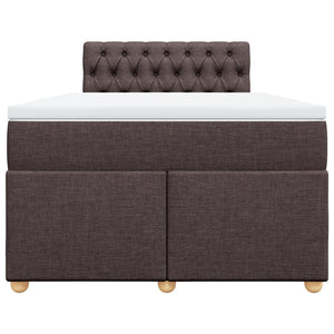 Κρεβάτι Boxspring με Στρώμα Σκούρο Καφέ 120x190 εκ Υφασμάτινο