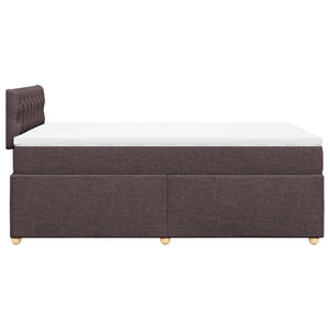 Κρεβάτι Boxspring με Στρώμα Σκούρο Καφέ 120x190 εκ Υφασμάτινο