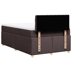 Κρεβάτι Boxspring με Στρώμα Σκούρο Καφέ 120x190 εκ Υφασμάτινο