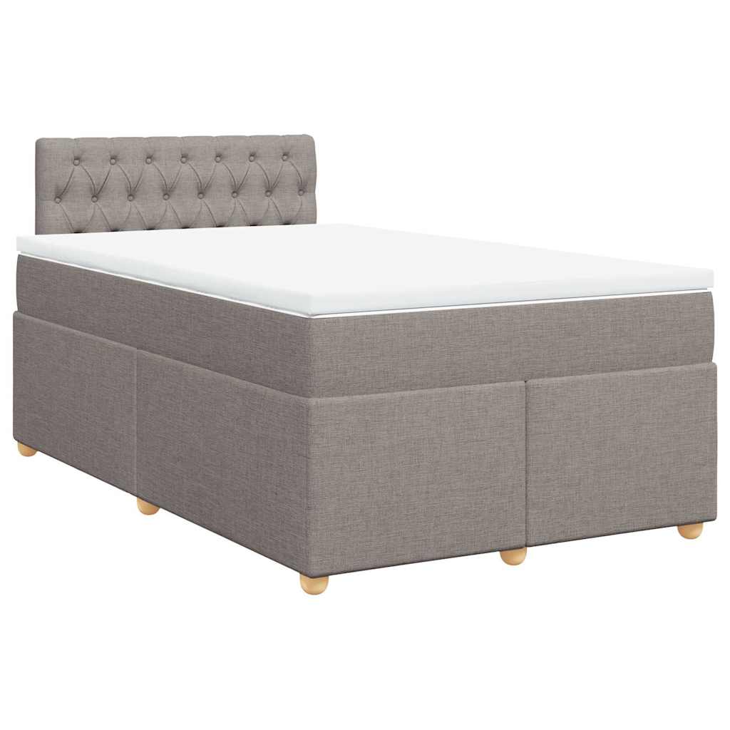 Κρεβάτι Boxspring με Στρώμα Taupe 120x190 εκ. Υφασμάτινο - Pakobazaar