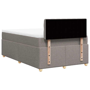 Κρεβάτι Boxspring με Στρώμα Taupe 120x190 εκ. Υφασμάτινο - Pakobazaar