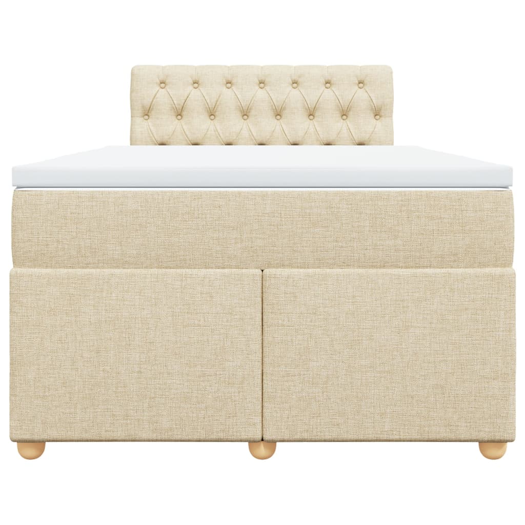 Κρεβάτι Boxspring με Στρώμα Κρεμ 120x190 εκ. Υφασμάτινο - Pakobazaar