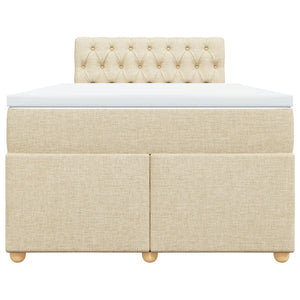 Κρεβάτι Boxspring με Στρώμα Κρεμ 120x190 εκ. Υφασμάτινο - Pakobazaar