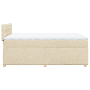Κρεβάτι Boxspring με Στρώμα Κρεμ 120x190 εκ. Υφασμάτινο - Pakobazaar