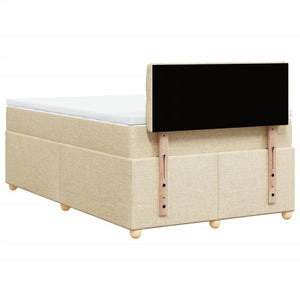 Κρεβάτι Boxspring με Στρώμα Κρεμ 120x190 εκ. Υφασμάτινο - Pakobazaar