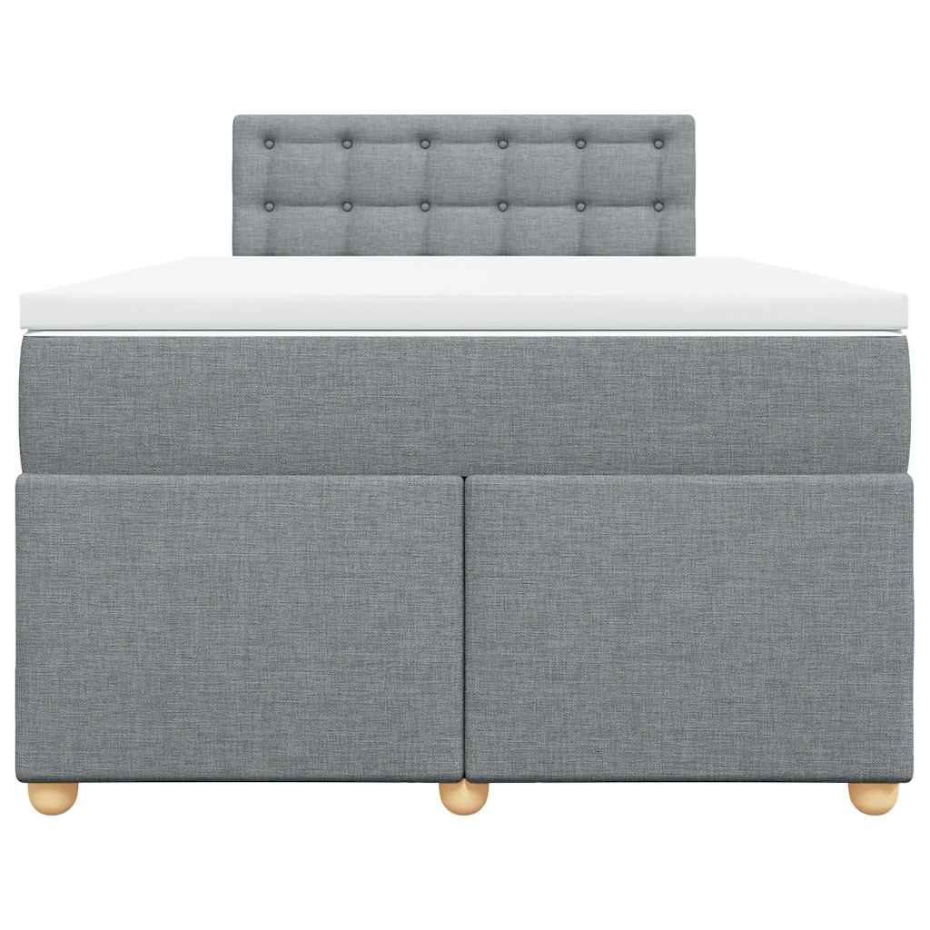 Κρεβάτι Boxspring με Στρώμα Ανοιχτό Γκρι 120x190 εκ. Υφασμάτινο - Pakobazaar