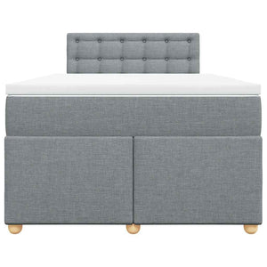 Κρεβάτι Boxspring με Στρώμα Ανοιχτό Γκρι 120x190 εκ. Υφασμάτινο - Pakobazaar