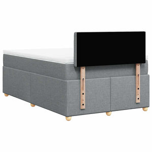 Κρεβάτι Boxspring με Στρώμα Ανοιχτό Γκρι 120x190 εκ. Υφασμάτινο - Pakobazaar