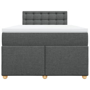 Κρεβάτι Boxspring με Στρώμα Σκούρο Γκρι 120x190 εκ Υφασμάτινο - Pakobazaar