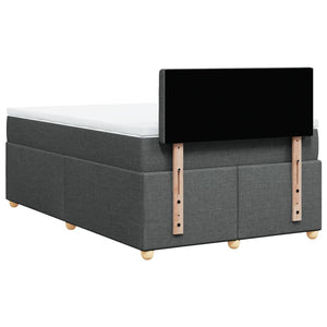 Κρεβάτι Boxspring με Στρώμα Σκούρο Γκρι 120x190 εκ Υφασμάτινο - Pakobazaar
