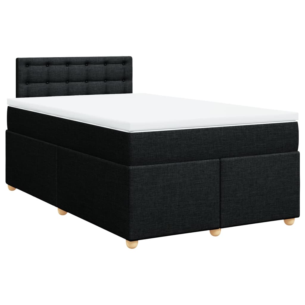 Κρεβάτι Boxspring με Στρώμα Μαύρο 120x190 εκ. Υφασμάτινο - Pakobazaar