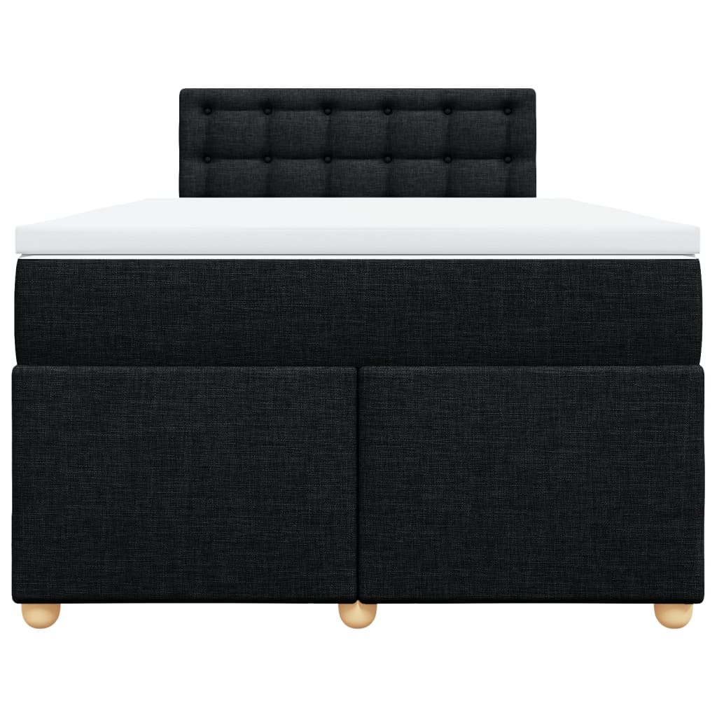 Κρεβάτι Boxspring με Στρώμα Μαύρο 120x190 εκ. Υφασμάτινο - Pakobazaar