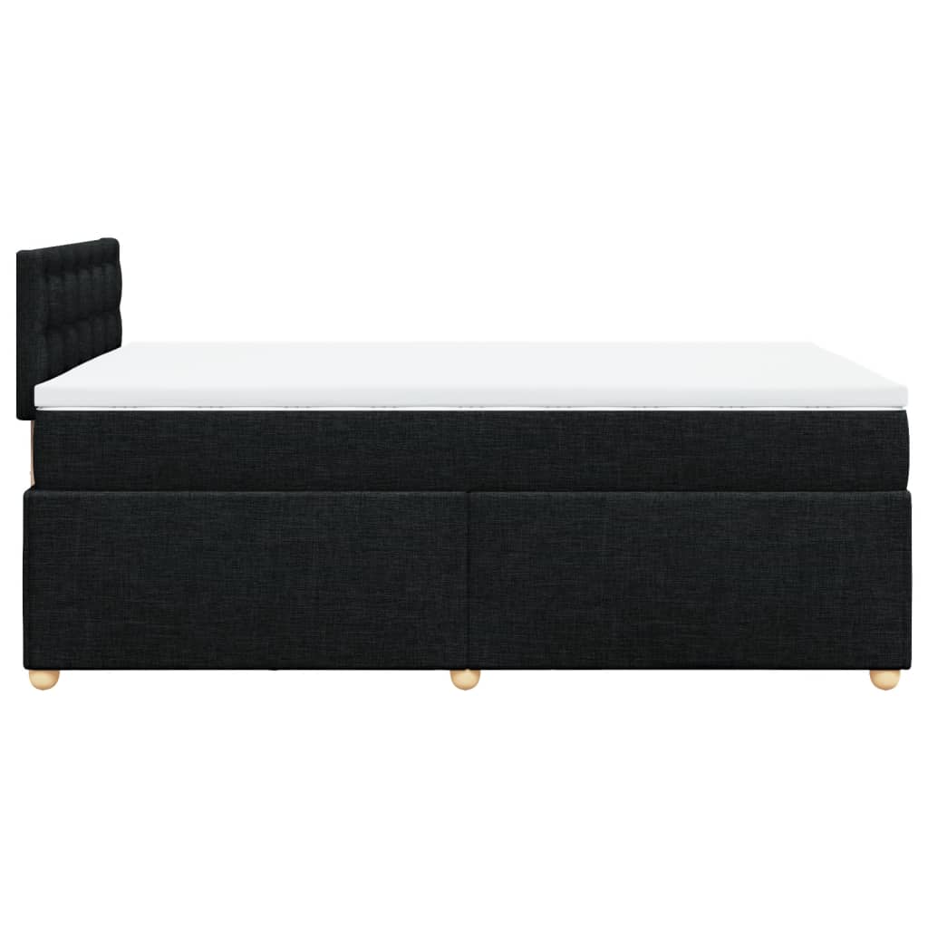 Κρεβάτι Boxspring με Στρώμα Μαύρο 120x190 εκ. Υφασμάτινο - Pakobazaar