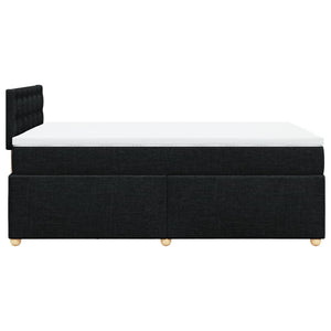 Κρεβάτι Boxspring με Στρώμα Μαύρο 120x190 εκ. Υφασμάτινο - Pakobazaar