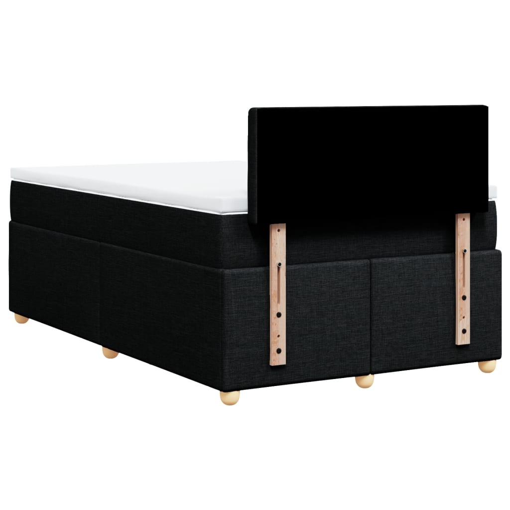 Κρεβάτι Boxspring με Στρώμα Μαύρο 120x190 εκ. Υφασμάτινο - Pakobazaar