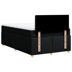 Κρεβάτι Boxspring με Στρώμα Μαύρο 120x190 εκ. Υφασμάτινο - Pakobazaar