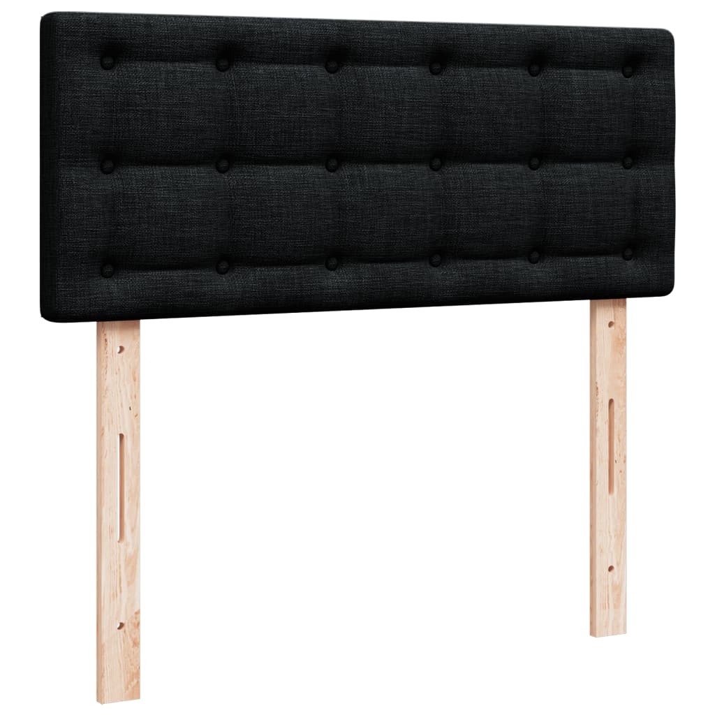 Κρεβάτι Boxspring με Στρώμα Μαύρο 120x190 εκ. Υφασμάτινο - Pakobazaar
