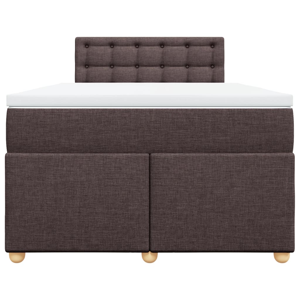 Κρεβάτι Boxspring με Στρώμα Σκούρο Καφέ 120x190 εκ Υφασμάτινο - Pakobazaar