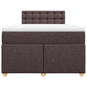 Κρεβάτι Boxspring με Στρώμα Σκούρο Καφέ 120x190 εκ Υφασμάτινο - Pakobazaar