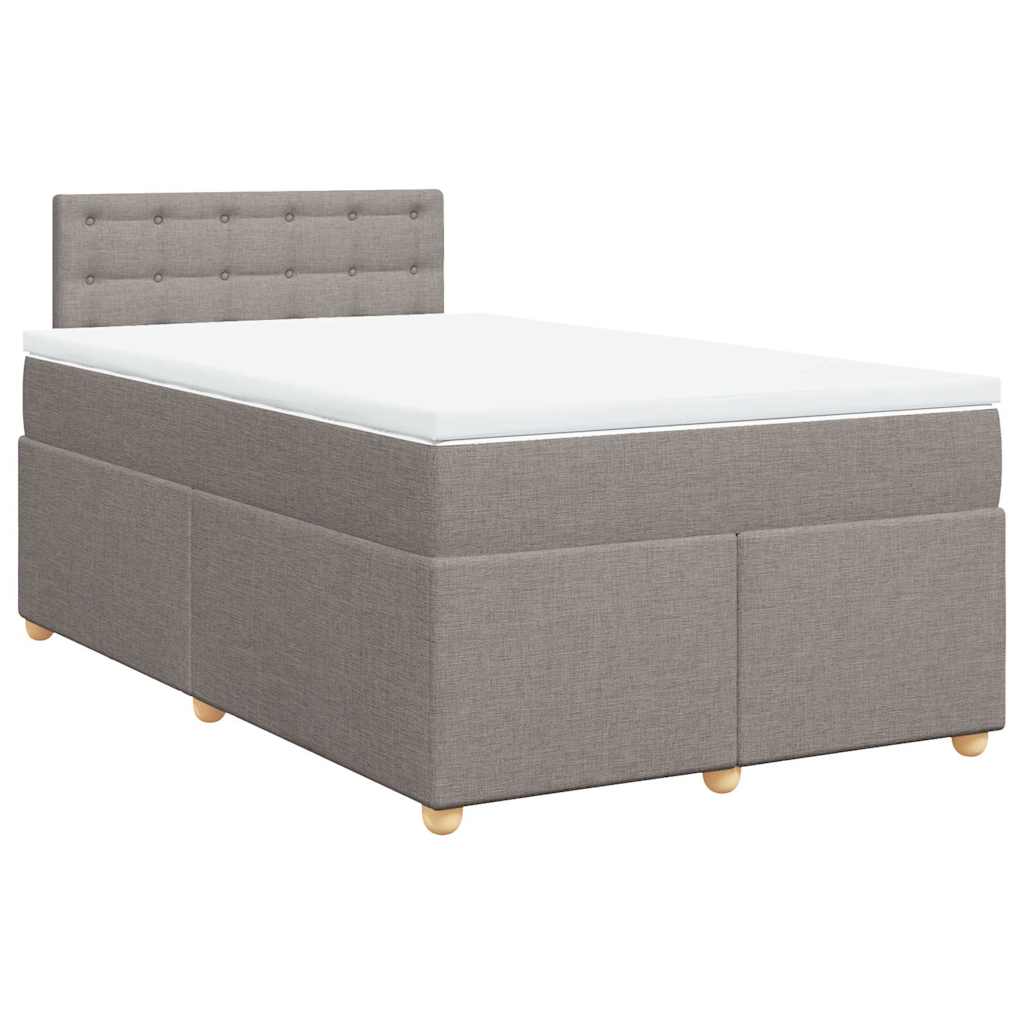Κρεβάτι Boxspring με Στρώμα Taupe 120x190 εκ. Υφασμάτινο - Pakobazaar