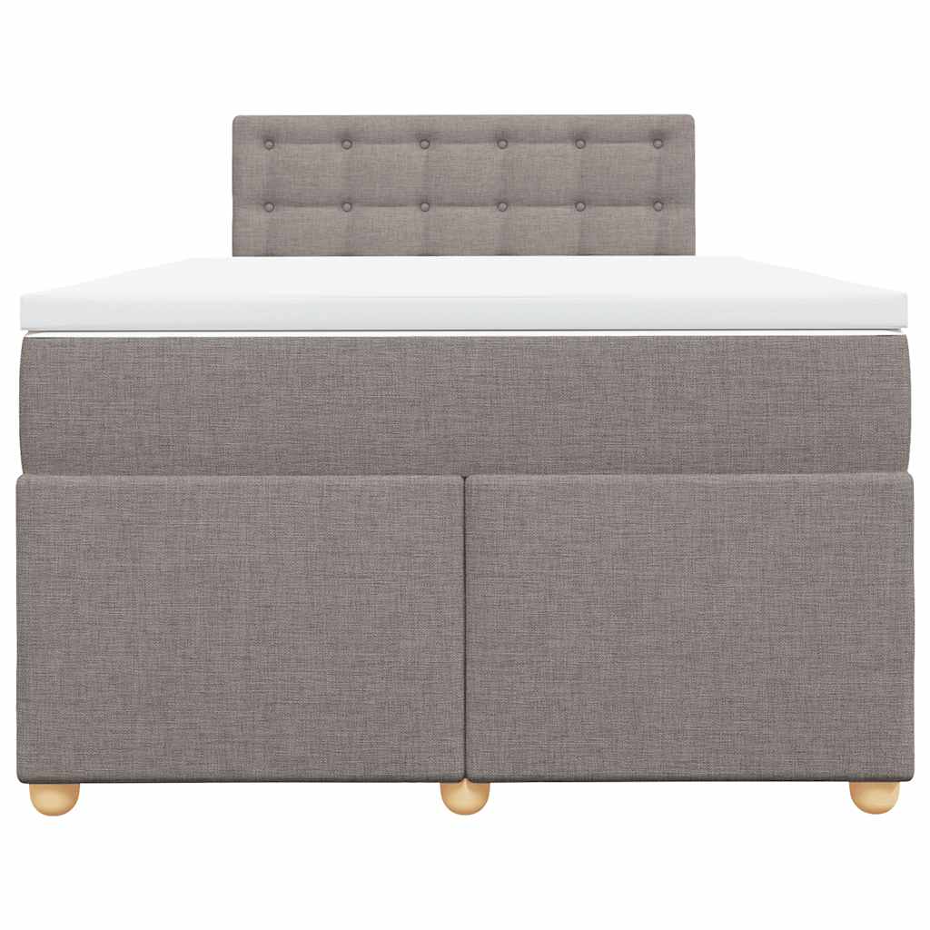 Κρεβάτι Boxspring με Στρώμα Taupe 120x190 εκ. Υφασμάτινο - Pakobazaar
